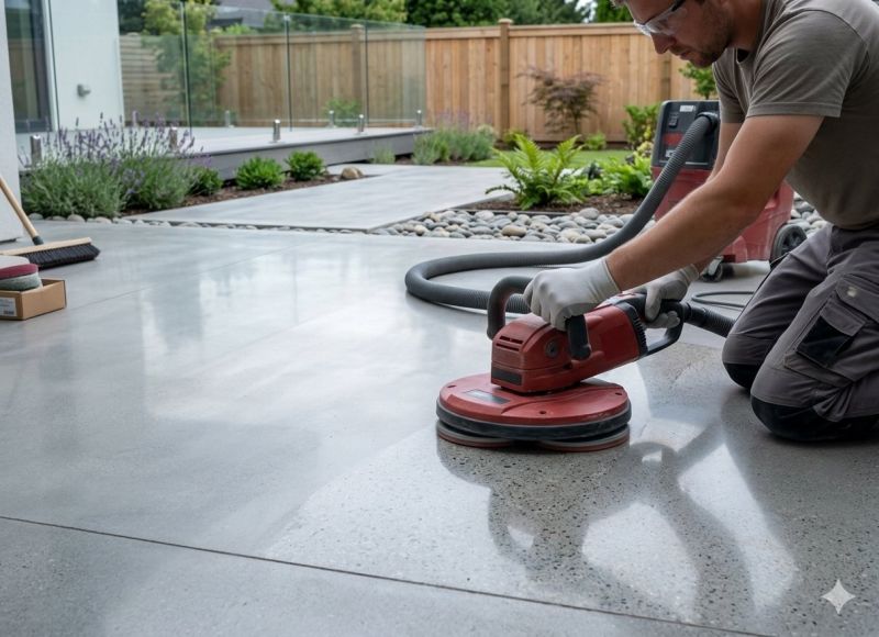 The Process Of Turning Dull Concrete Into A High-Gloss Surface