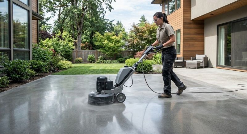 The Process Of Turning Dull Concrete Into A High-Gloss Surface