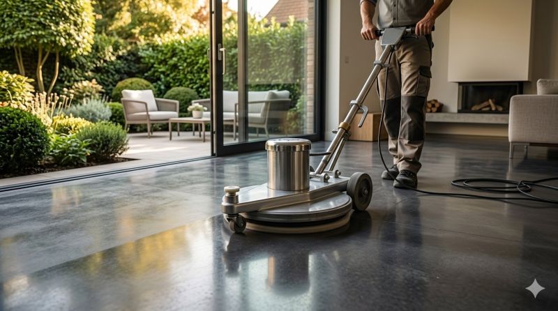 The Process Of Turning Dull Concrete Into A High-Gloss Surface